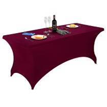 Capa de mesa FORLIFE Spandex de 6 pés para mesas retangulares cor de vinho