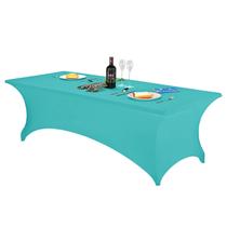 Capa de mesa FORLIFE Spandex de 8 pés para mesas retangulares turquesa