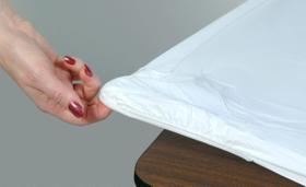 Capa de mesa Kwik-Covers 6' retangular de plástico (branca) x5 Capa de mesa Kwik-Covers 6' retangular de plástico (branca) x5