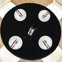 Capa de mesa LUSHVIDA em vinil elástico impermeável ajustada em preto