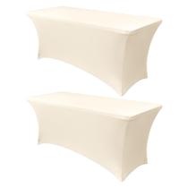 Capa de mesa Obstal Stretch Spandex, 6 pés, creme, pacote com 2 Capa de mesa Obstal Stretch Spandex, 6 pés, creme, pacote com 2