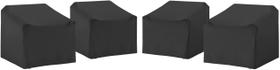 Capa de mobiliário Crosley, conjunto impermeável de 4 peças para exterior, preto Capa de mobiliário Crosley, conjunto impermeável de 4 peças para exterior, preto