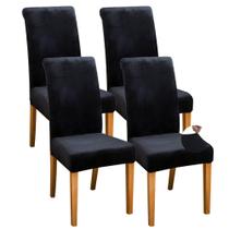 Capa de mobiliário FORCHEER Dining Chair Velvet, pacote com 4 unidades, preta Capa de mobiliário FORCHEER Dining Chair Velvet, pacote com 4 unidades, preta