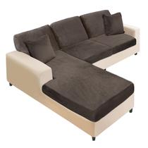 Capa de mobiliário NAISI Velvet, conjunto de sofá em forma de L, de 6 peças, marrom