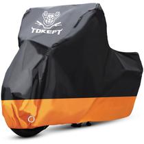 Capa de motocicleta Tokept Waterproof para todas as estações, 91 cm, preta e laranja Capa de motocicleta Tokept Waterproof para todas as estações, 91 cm, preta e laranja