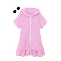 Capa de Natação Infantil LUCKYGAL em Felpa com Zíper Rosa 4T 5T Capa de Natação Infantil LUCKYGAL em Felpa com Zíper Rosa 4T 5T