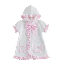 Capa de natação woshilaocai Toddler Baby Terry Cloth com capuz Capa de natação woshilaocai Toddler Baby Terry Cloth com capuz