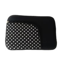 Capa De Notebook 16 Polegadas Preta Com Bolso Poá Branco