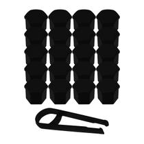 Capa de Parafuso sextavado 17mm Preta 20 peças Capa de Parafuso sextavado 17mm Preta 20 peças