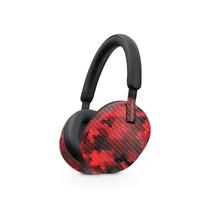 Capa de pele MightySkins Carbon Fiber para Sony WH-1000XM5 vermelha