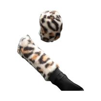 Capa De Pelúcia Estampada De Leopardo Para Freio De Mão E Câmbio De Carro, 2 Peças, Confortável, Capa De Pelúcia Estampada De Leopardo Para Freio De Mão E Câmbio De Carro, 2 Peças, Confortável,