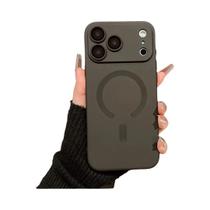 Capa De Pintura Metálica Para iPhone Com Proteção De Lente E Carregamento Magnético Magsafe