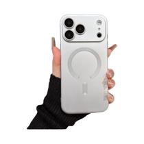 Capa De Pintura Metálica Para iPhone Com Proteção De Lente E Carregamento Magnético Magsafe