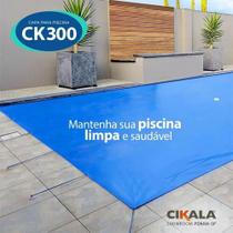 Capa de Piscina Azul Ck300 2.5x2.5 Metros Com Ilhós A Cada Metro + Kit Para Instalação