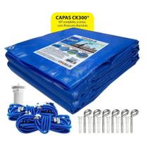 Capa De Piscina ul Ck300 3X2 Com Ilhós A Cada Metro + Kit