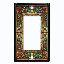 Capa de Placa de Interruptor de Metal com Vitral Vitoriano