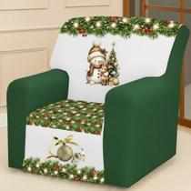 Capa de Poltrona Coladinha Natal Estampa Exclusiva Ambiente Decorado de Natal
