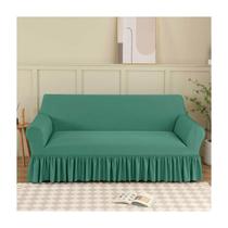 Capa de poltrona de 3 lugares com babados 85% poliéster 15% elastano