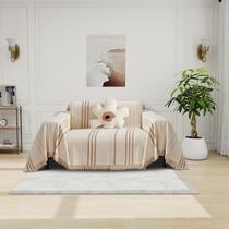 Capa de poltrona DREAMINGO Sofá lavável de chenille bege 180x230cm