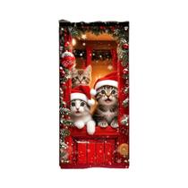 Capa De Porta De Natal Para Gatos Com Design De Boneco De Neve E Gatinho, Número De Casa 2D Para Capa De Porta De Natal Para Gatos Com Design De Boneco De Neve E Gatinho, Número De Casa 2D Para