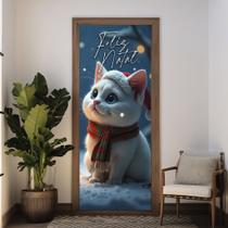 Capa De Porta Decoração Natalina Veste Facil Gatos Fofos Tema Natal Felino Encantado Capa De Porta Decoração Natalina Veste Facil Gatos Fofos Tema Natal Felino Encantado