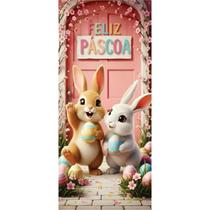 Capa de Porta Decorativa Páscoa Estampada Malha Gel com Elástico 100% Poliéster Capa de Porta Decorativa Páscoa Estampada Malha Gel com Elástico 100% Poliéster