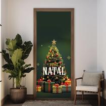 Capa de Porta Natal Clássico Decoração Festiva Árvores Presentes Luzes Fim de Ano Capa de Porta Natal Clássico Decoração Festiva Árvores Presentes Luzes Fim de Ano