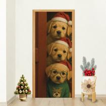 Capa De Porta Natal Gatinhos Fofos Decoração Estampa Natalina Veste Facil Aconchego