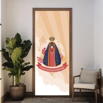 Capa de Porta Religiosa Nossa Senhora Aparecida Estampa Sublimada Fé e Proteção no Lar