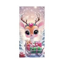 Capa De Porta Rosa Com Cervo E Número De Casa 2D, 100% Poliéster, Para Decoração De Festas De Capa De Porta Rosa Com Cervo E Número De Casa 2D, 100% Poliéster, Para Decoração De Festas De