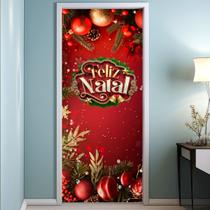 Capa De Porta Tecido Sublimado Natal Veste Fácil C Elástico