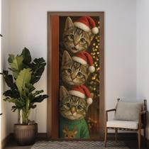 Capa De Porta Veste Facil Decoração Natalina Gatinhos Fofos Enfeite Natal Casa Charmosa Capa De Porta Veste Facil Decoração Natalina Gatinhos Fofos Enfeite Natal Casa Charmosa