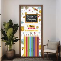Capa De Porta Veste Facil Decoração Tema Volta Às Aulas Escola Estudo Colorida Divertida Capa De Porta Veste Facil Decoração Tema Volta Às Aulas Escola Estudo Colorida Divertida