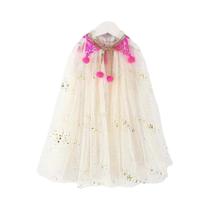 Capa de Princesa para Meninas - Fantasia Infantil com Lantejoulas para Carnaval e Festa Capa de Princesa para Meninas - Fantasia Infantil com Lantejoulas para Carnaval e Festa