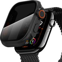 Capa de privacidade e protetor de tela de vidro temperado para Apple Watch Series 10 46 mm - preto