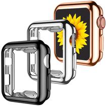 Capa de proteção completa para Apple Watch GEAK 42 mm, pacote com 3