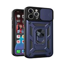 Capa De Proteção Militar Para iPhone Com Anel Deslizante E Protetor De Lente De Câmera Para Modelos