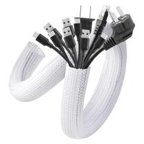 Capa de proteção para cabos AGPTEK, pacote com 2 unidades, 1,6 polegadas e 1,5 m, branca Capa de proteção para cabos AGPTEK, pacote com 2 unidades, 1,6 polegadas e 1,5 m, branca