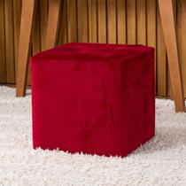 Capa de Puff Quadrado Avulsa Lisa Ajustável com Elástico em Tecido Veludo Suede Decoração Banquinho Pufe Luxo Para Sala Quarto