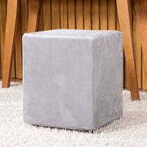 Capa de Puff Quadrado Avulsa Lisa Ajustável com Elástico Tecido Veludo Suede Decoração Banquinho Luxo Para Sala Quarto