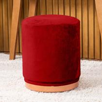 Capa de Puff Redondo Grande Avulsa Lisa Ajustável com Elástico - Tecido Veludo Decoração Banquinho Luxo Para Sala Quarto