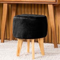 Capa de Puff Redondo Médio Avulsa Lisa Ajustável com Elástico em Tecido Veludo Suede Decoração Banquinho Pufe Luxo Para Sala Quarto