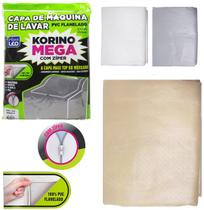 CAPA DE PVC FLANELADO PARA MAQUINA DE LAVAR material sintético MEGA DELUXE COM ZIPER MEDIA 91X65X62CM