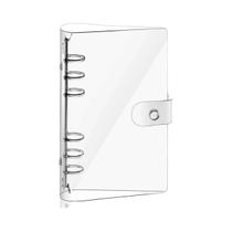 Capa De PVC Transparente Macio A5 A6 A7 Com 6 Argolas E Fecho De Botão De Pressão Para Páginas De Capa De PVC Transparente Macio A5 A6 A7 Com 6 Argolas E Fecho De Botão De Pressão Para Páginas De