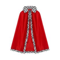 Capa de Rei Vermelho em Veludo para Halloween - Adulto e Infantil - com Coroa