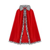 Capa de Rei Vermelho em Veludo para Halloween - Adulto e Infantil - com Coroa