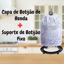 Capa de Renda Branco para Botijão de Gás 13 Kg tamanho único Botijao de Gas 13kg Beleza e Praticidade para sua Cozinha PANAMI