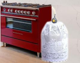 Capa de Renda para Botijão de Gás 13 Kg - com Datelhes Estampas Renda - Panami