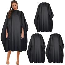 Capa de salão de cabeleireiro BSFHH impermeável preta de nylon 150x120cm, pacote com 3 Capa de salão de cabeleireiro BSFHH impermeável preta de nylon 150x120cm, pacote com 3