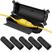 Capa de segurança com cabo de extensão Flemoon Outdoor, pacote com 6 unidades, preta